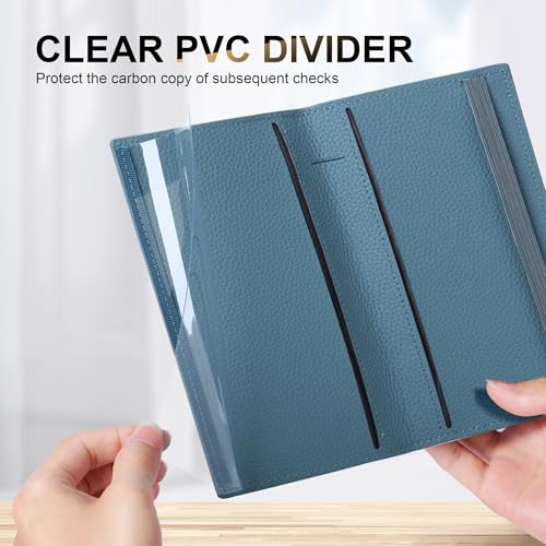 Casmonal Checkbook Covers for Personal Checkbook Holder RFID Blocking Premium Leather Checkbook Cover for Duplicate Checks - Image 3