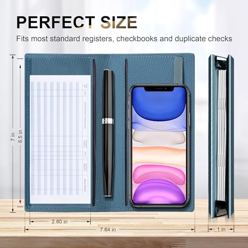 Casmonal Checkbook Covers for Personal Checkbook Holder RFID Blocking Premium Leather Checkbook Cover for Duplicate Checks - Image 5