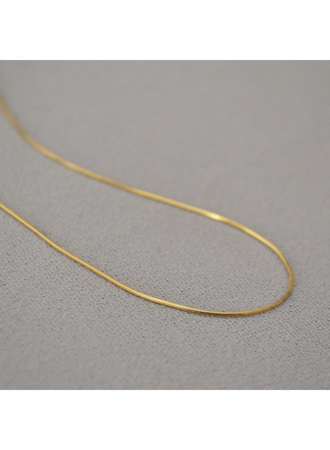 Korean-style Eight-cut Extremely Thin And Simple Shiny Gold Thread Short Snake Chain Clavicle Chain Necklace