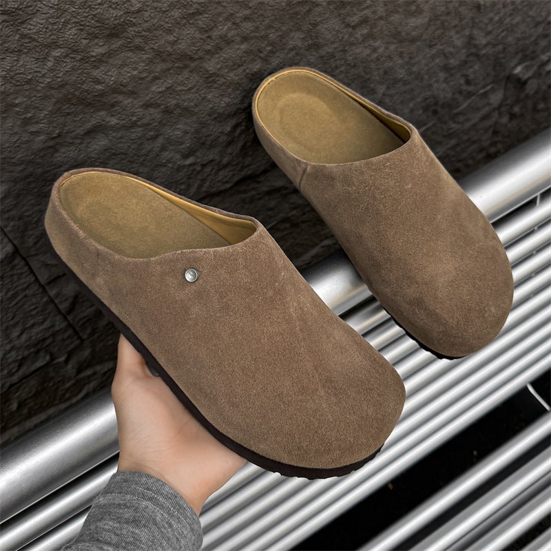 Boys Shoes Home Slippers Lazy Birkenan Shoes Slip-On Genuine Leather Flat Shoes Casual Men'S Shoes - Image 3