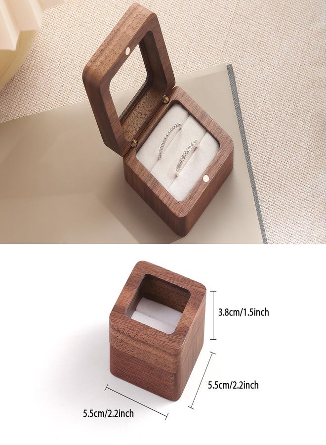 CASEGRACE Wooden Ring Case - Box for Wedding Proposal, Double Slot Ring Holder, Bearer Box Gift, Earrings Holder, White - Image 3