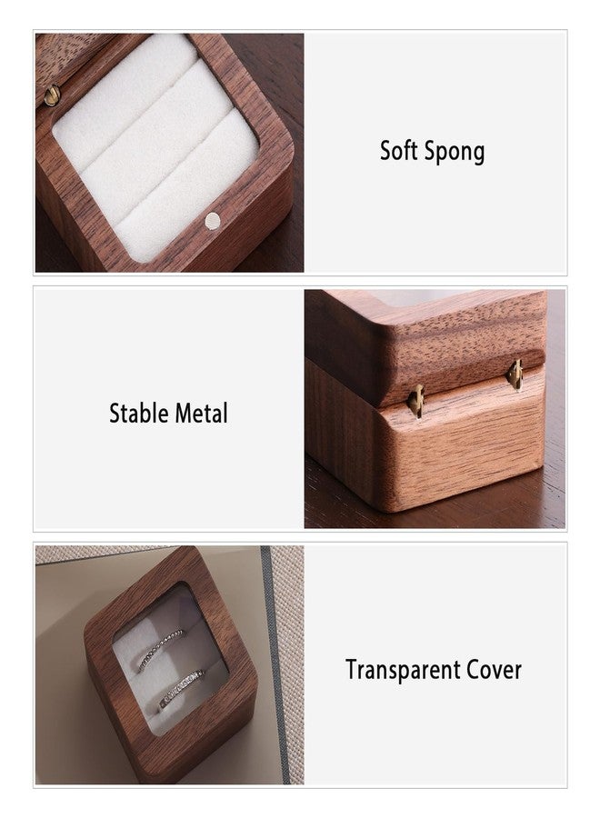 CASEGRACE Wooden Ring Case - Box for Wedding Proposal, Double Slot Ring Holder, Bearer Box Gift, Earrings Holder, White - Image 4
