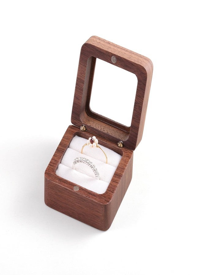 CASEGRACE Wooden Ring Case - Box for Wedding Proposal, Double Slot Ring Holder, Bearer Box Gift, Earrings Holder, White - Image 1
