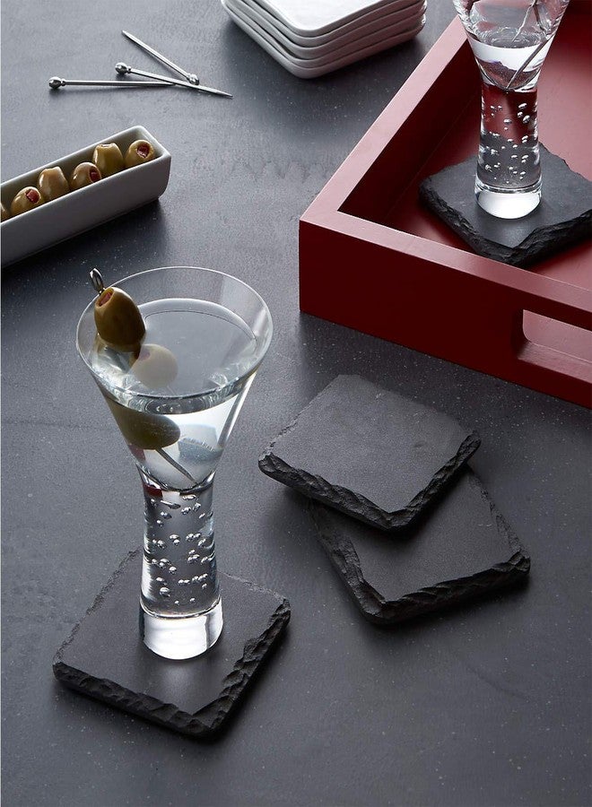 STORE 2508 Store2508 Natural Slate Stone Coasters, 10x10 Cm, Pack of 8 - Image 3