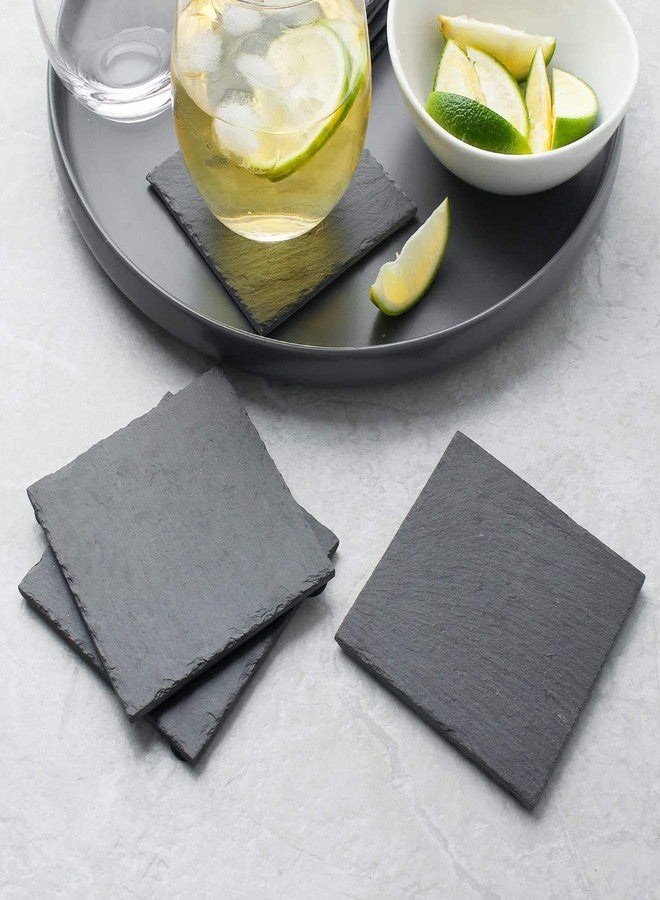 STORE 2508 Store2508 Natural Slate Stone Coasters, 10x10 Cm, Pack of 8 - Image 4