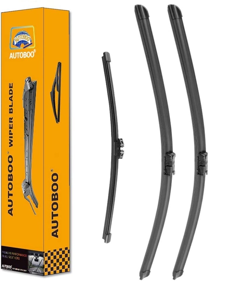 AUTOBOO ماسحات الزجاج الأمامي AUTOBOO بحجم 24"+20" مع شفرة ماسحات خلفية بحجم 15" استبدال لفولفو XC90 2016 2017 2018 2019 2020 2021 2022 - جودة المصنع الأصلية (حزمة من 3) - Image 2