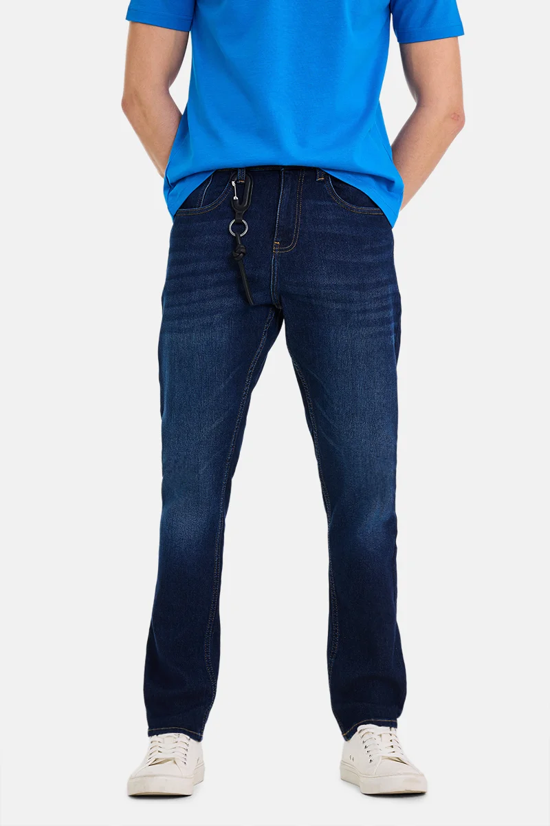 سنيتش Indigo Solid Slim Fit Casual Jeans