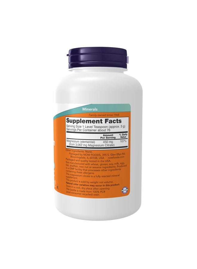 now Supplements, Magnesium Citrate Pure Powder, Enzyme Function*, Nervous System Support*, 8-Ounce - Image 2