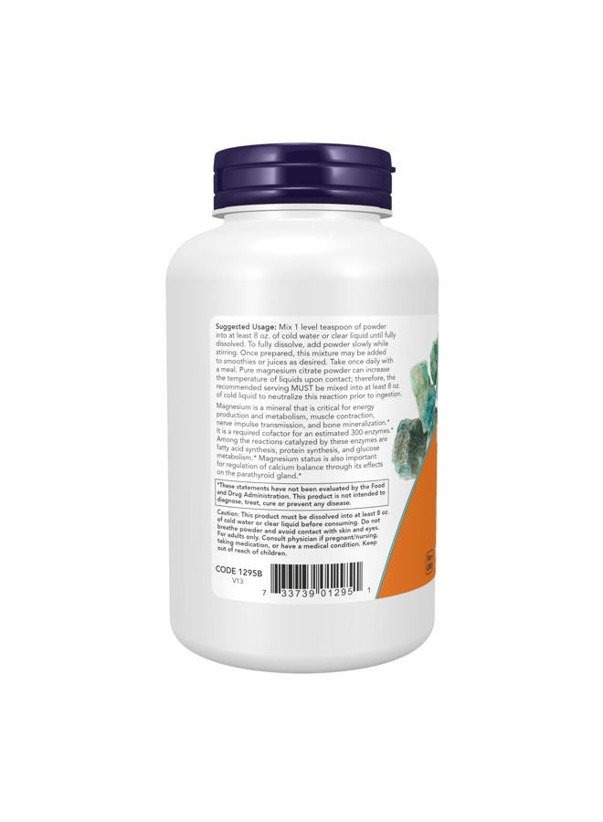 now Supplements, Magnesium Citrate Pure Powder, Enzyme Function*, Nervous System Support*, 8-Ounce - Image 3