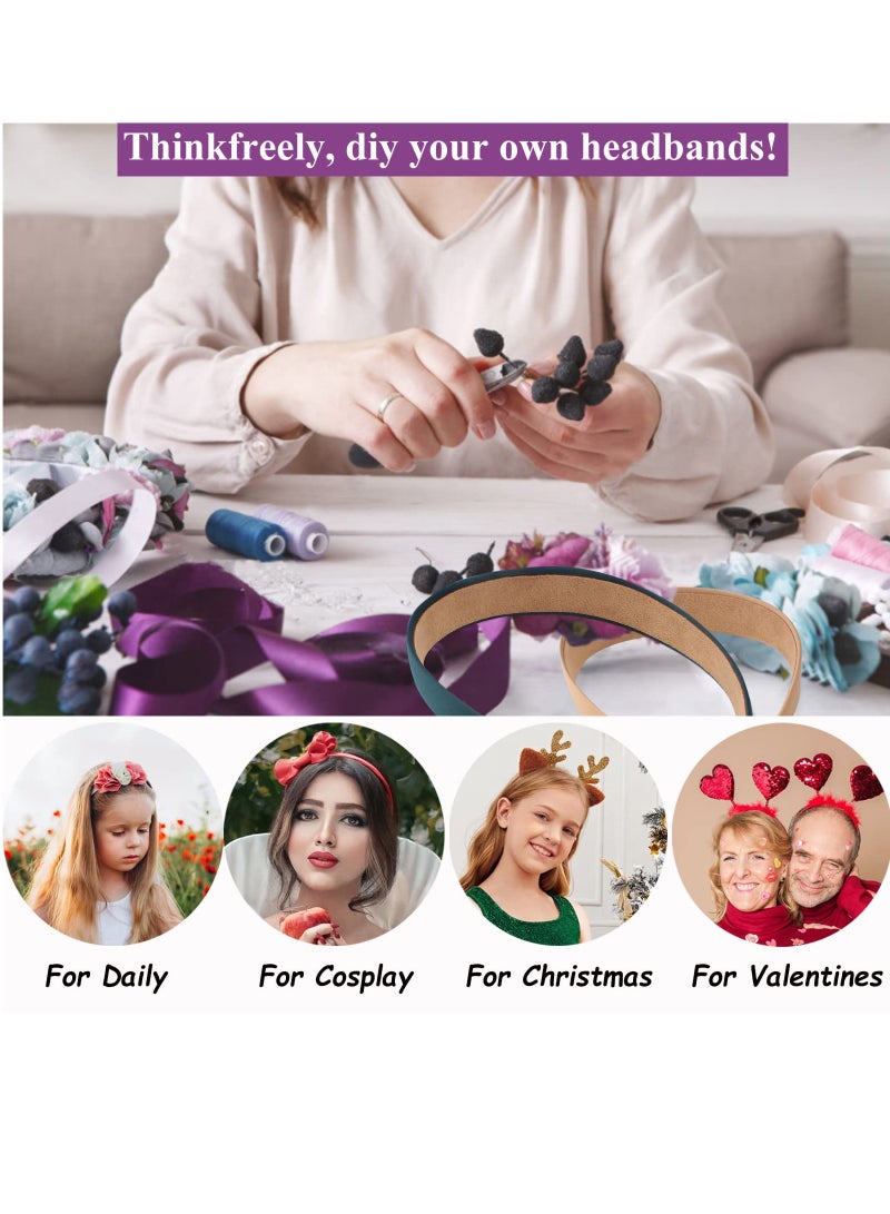 KASTWAVE 10 Pack Satin Headbands DIY Headbands Solid Color Headbands Women's and Girls' Hair Accessories - Image 2