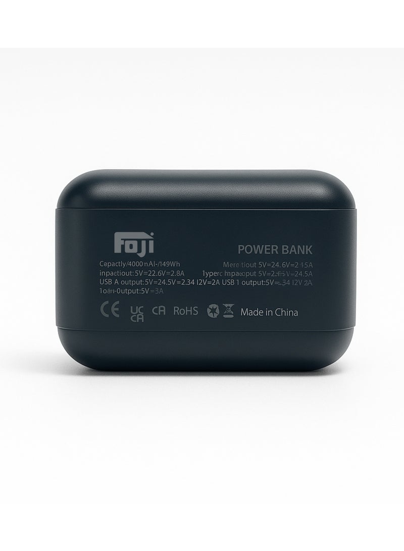 Foji FOJI 40,000mAh Ultra High Capacity Power Bank with PD 20W & QC 3.0 Fast Charging, 4 Output Ports, LED Digital Display – Black - Image 4