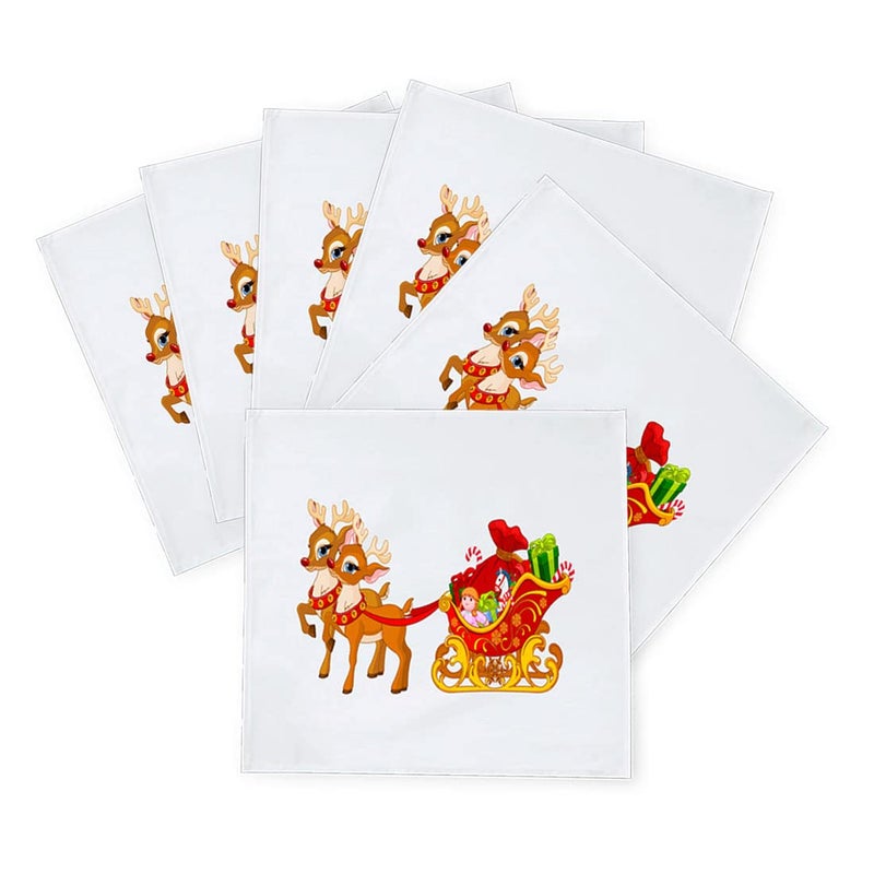 Khakee 6 Pcs Christmas Theme Silk Table Napkins 10x 10 for Xmas Decoration Christmas OrnamentsChristmas Giftxmas21051 - Image 2