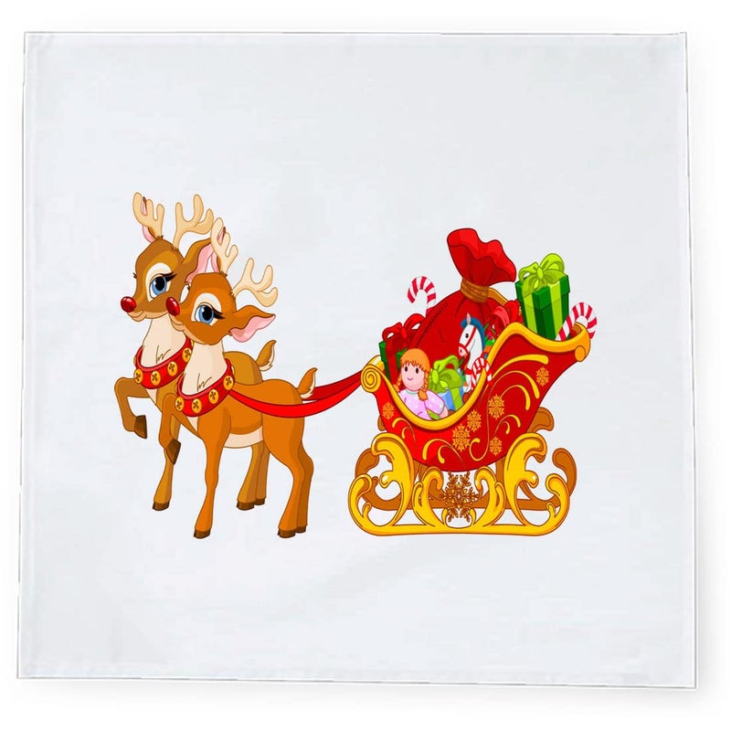 Khakee 6 Pcs Christmas Theme Silk Table Napkins 10x 10 for Xmas Decoration Christmas OrnamentsChristmas Giftxmas21051 - Image 3