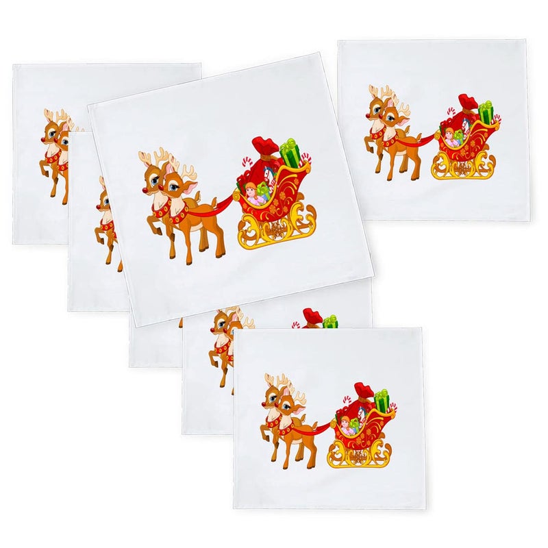 Khakee 6 Pcs Christmas Theme Silk Table Napkins 10x 10 for Xmas Decoration Christmas OrnamentsChristmas Giftxmas21051 - Image 1