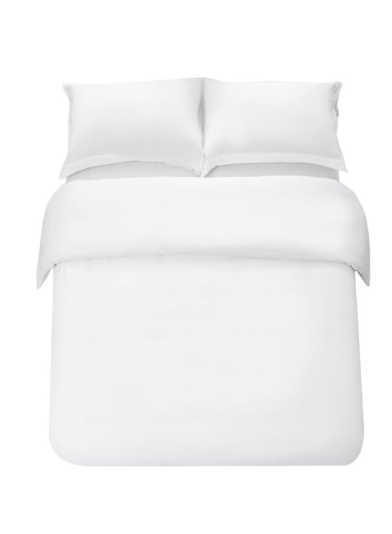 PanaX Bedding Duvet Cover Double Size Set- 1Pieces Duvet Cover 170X220Cm / 2Pieces-Pillow Shams 50X75Cm (White, Double) - Image 2