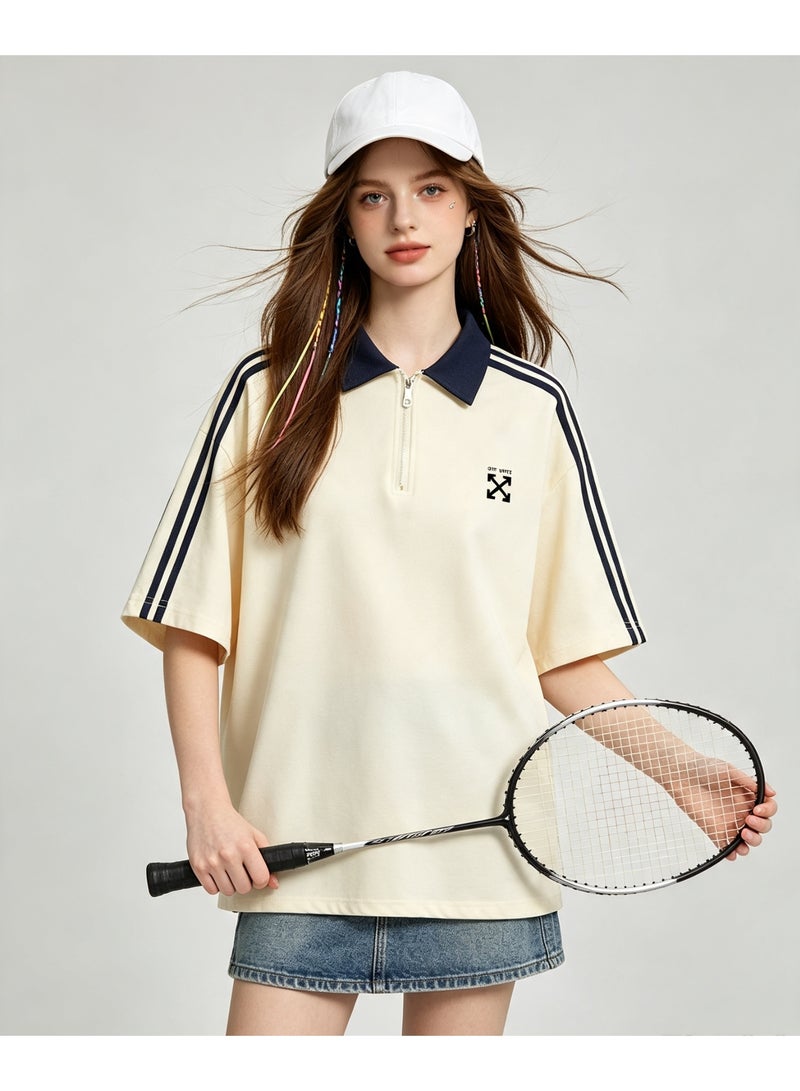 OFF-WHITE Men's and women's short-sleeved Polo shirts with lapels in summer - Image 2