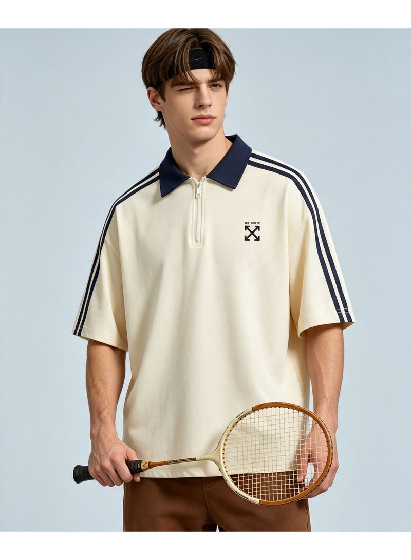 OFF-WHITE Men's and women's short-sleeved Polo shirts with lapels in summer - Image 5