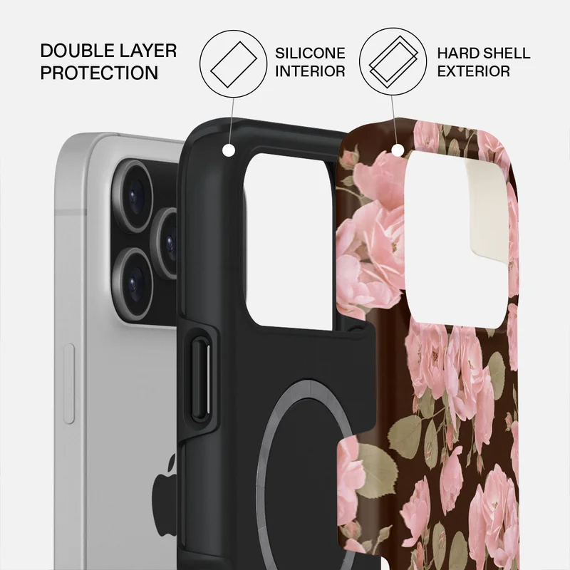BURGA iPhone 17 Pro Max Desert Rose Premium Case Compatible with Hybrid Dual-Layer Hard Shell + Silicone Protection - Scratch-Resistant Shockproof Mobile Cover