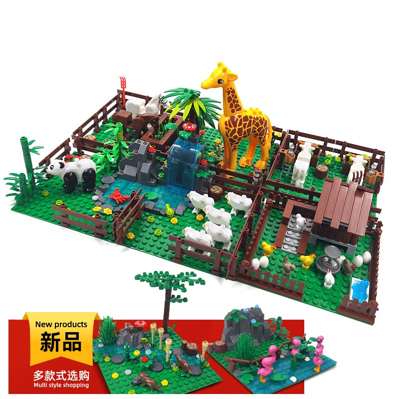 Moc Sheep Horse Farm Chicken Coop Panda Cattle Shed Small Particle Farm And Ranch Building Blocks Scene Neutral Assembly Toy - Image 2