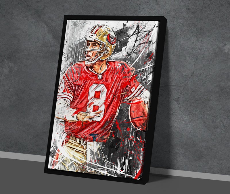 TNESSENTIAL Steve Young Poster San Francisco 49ers Canvas Print Football Wall Art NFL Artwork Sports Home Decor F71 Birthday Gift - Image 1