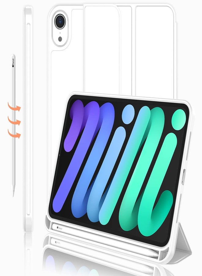 iMieet جراب iMieet الجديد لجهاز iPad Mini 6 (8.3 بوصة، موديل 2021)، جراب iPad Mini من الجيل السادس مع حامل قلم [يدعم شحن قلم iPad الثاني/الاقتران]، جراب ذكي ثلاثي الطي مع ظهر TPU ناعم، وردي - Image 1