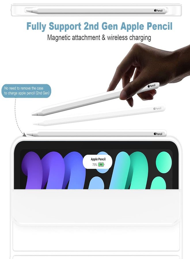 iMieet جراب iMieet الجديد لجهاز iPad Mini 6 (8.3 بوصة، موديل 2021)، جراب iPad Mini من الجيل السادس مع حامل قلم [يدعم شحن قلم iPad الثاني/الاقتران]، جراب ذكي ثلاثي الطي مع ظهر TPU ناعم، وردي - Image 2