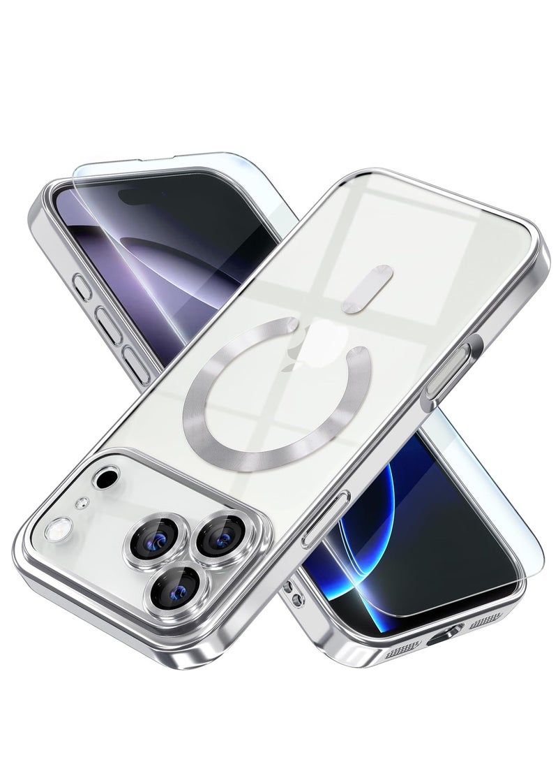 BORTONY iPhone 17 Pro Case Compatible with MagSafe Cover With Tempered Glass 9D Full Hd Glass For iPhone 17 Pro Full Camera Lens Protection Clear Case for iPhone 17 Pro 6.3-inch - Image 1
