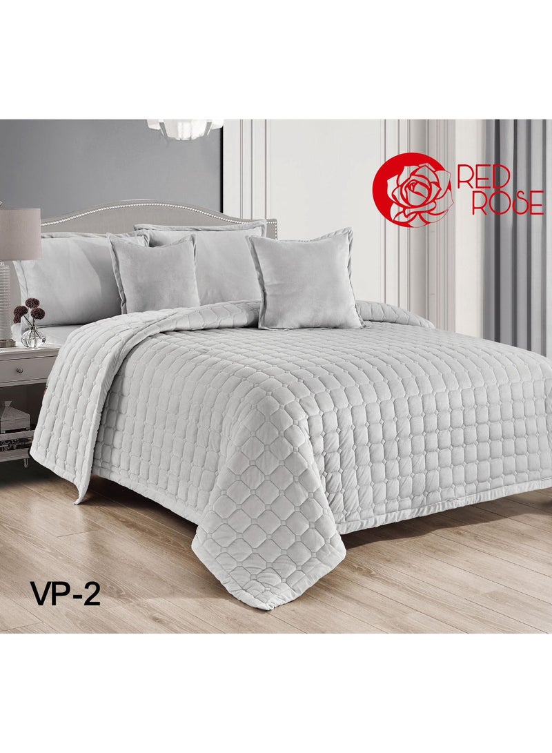 ريد روز مفرش نفرونص شتوي مضغوط مخمل سادة 4قطع مقاس160×220سم - Image 1