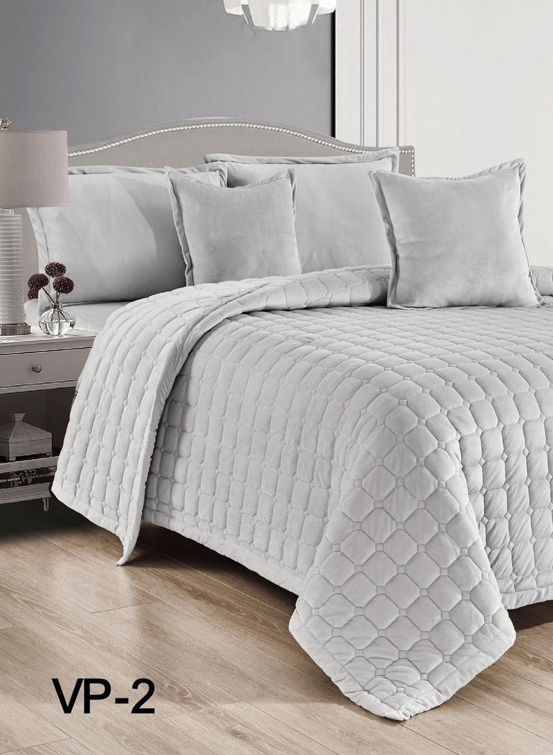 ريد روز مفرش نفرونص شتوي مضغوط مخمل سادة 4قطع مقاس160×220سم - Image 2