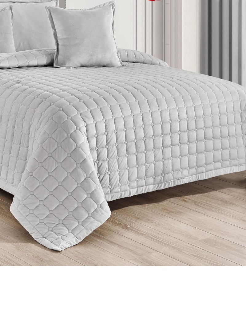 ريد روز مفرش نفرونص شتوي مضغوط مخمل سادة 4قطع مقاس160×220سم - Image 3