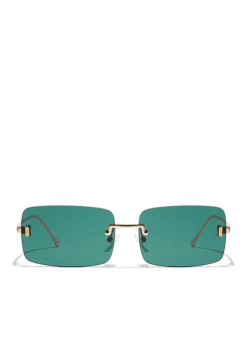 Blackout CINDY Women Japanese Gold Sunglasses - Frame Material: Metal- Frame Color: Japanese Gold-Lens Color: Green  - Full Rim