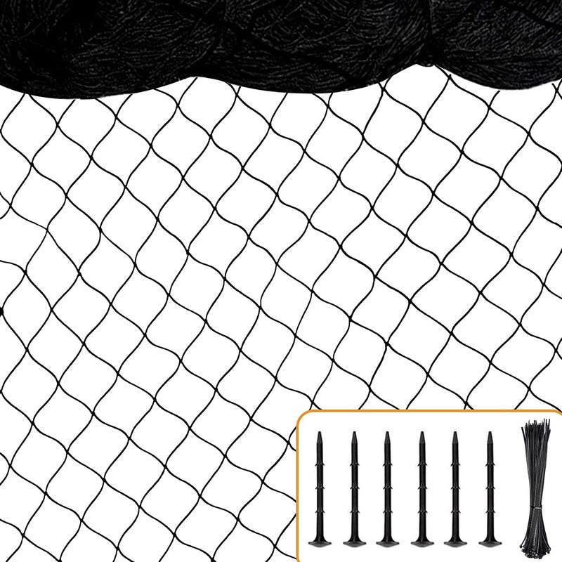 BSTPCOO BSTPCOO Bird Net 25x25 with 1 Mesh Nylon Netting for Garden Poultry Heavy Duty Aviary Chicken Coop Netting Garden Deer Fence Fruit Tree Pests Trellis