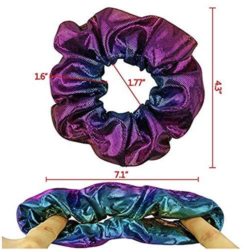 ACCGLORY Shiny Scrunchies Metallic Hair Bands Elastic Hair Ties Set Glitter Ponytail Holder Soft Scrunchy for Women(Hair Scrunchies Set 2) - Image 2