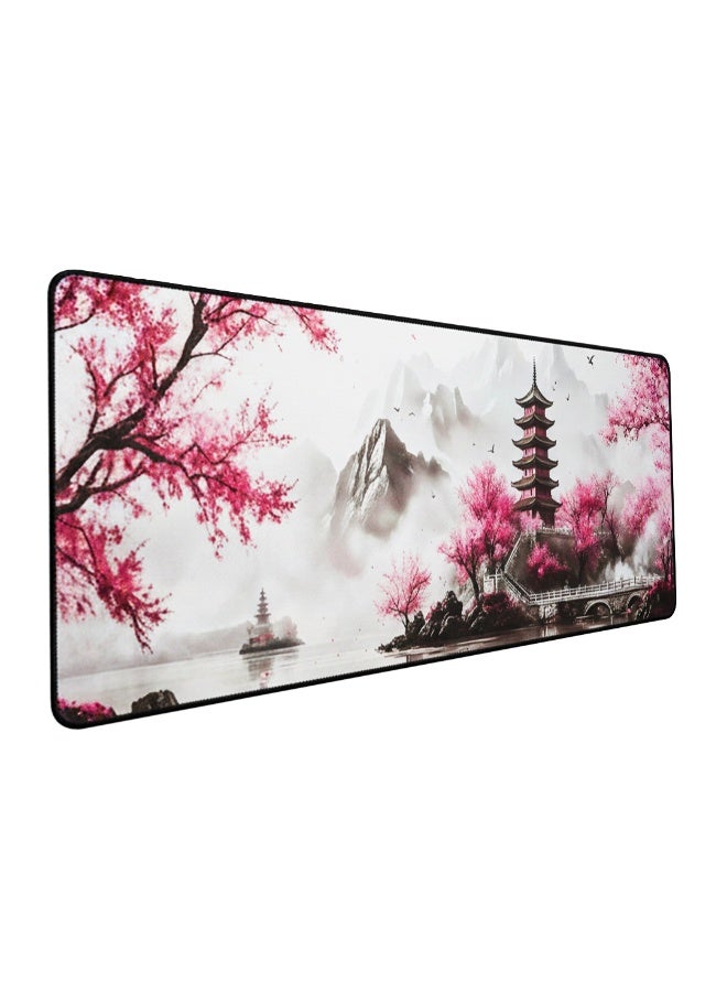 Japanese Cherry Blossom Desk Mat Anime Gaming Mouse Pad 70 x 30 cm Large Desk Pad for Desk Computer Pc Laptop Office Decor, Mouse Keyboard Pad Stitched Edges Non-Slip Rubber Mat Desk Pad - Image 1