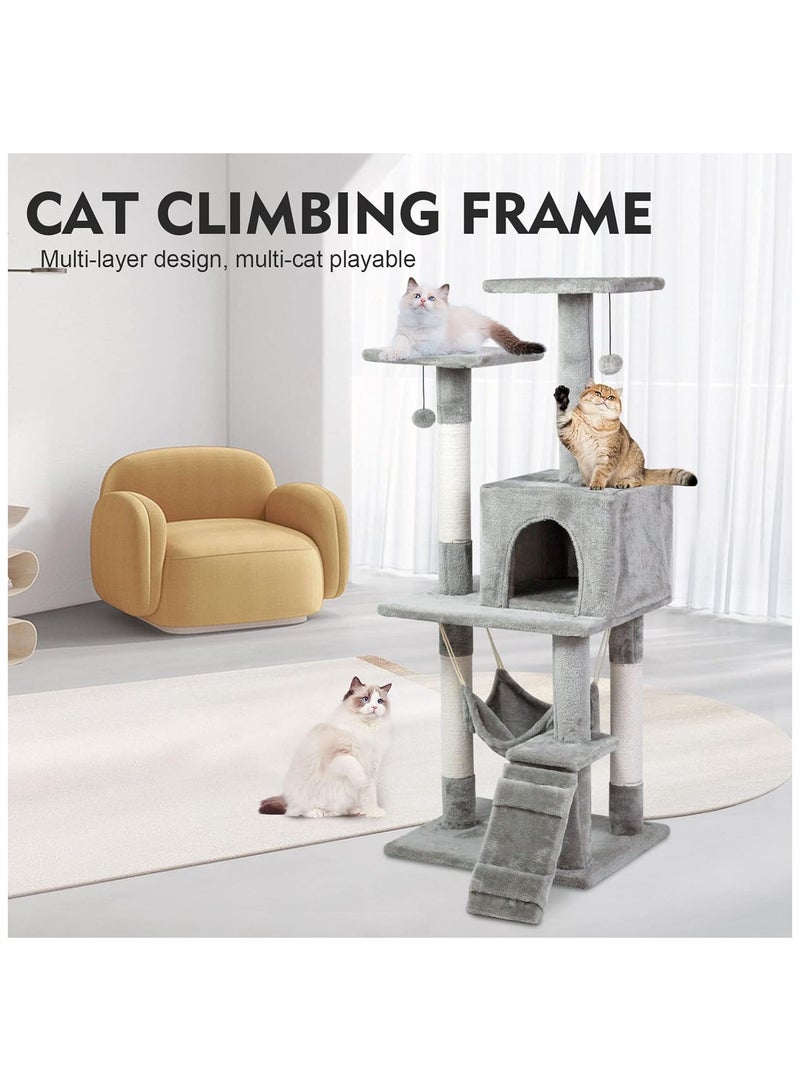 M.A&F's Cat Tree Tower｜Durable Cat Condo with Sisal Scratching Posts｜Cozy Cat House,｜Ladder & Resting Platforms for Indoor Use | Assembly accessories｜120×49×39cm,Gray - Image 2