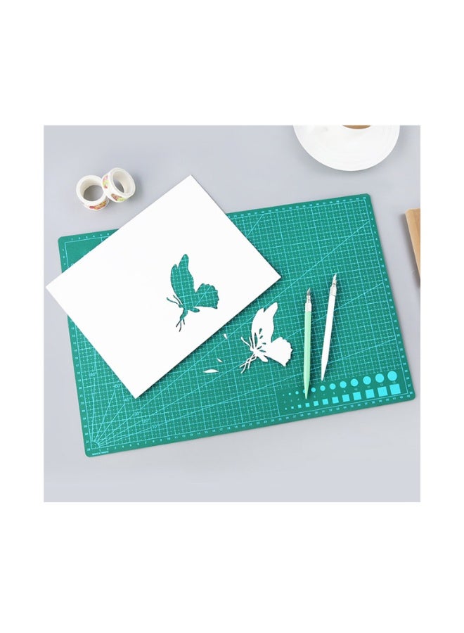 A4 Precision Cutting Mat – 5-Layer PVC Double-Sided Self-Healing Surface with Printed Grid & Angles (Green) 2