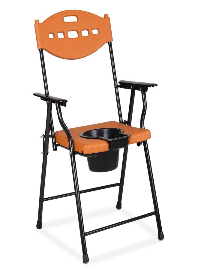 BB SURGICAL Comfortable Plastic Commode Seat Chair, Fixed Armrests, Easy-Fold, Non-Slip Base Suitable for Old, Disabled People & Pregnant Women - Image 1