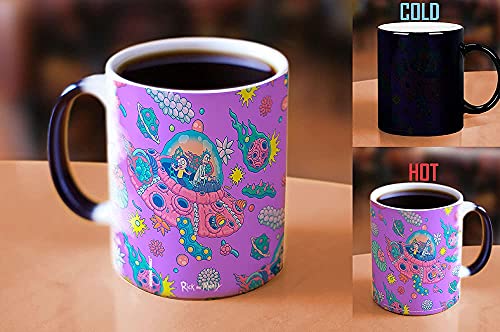 Morphing Mugs Rick and Morty – Space Cruiser – Trippy Purple Space - One 11 oz Color Changing Ceramic Mug – Image Revealed When HOT Liquid Is Added! MMUG1334 - Image 3