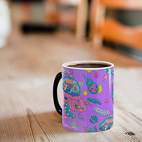 Morphing Mugs Rick and Morty – Space Cruiser – Trippy Purple Space - One 11 oz Color Changing Ceramic Mug – Image Revealed When HOT Liquid Is Added! MMUG1334 - Image 5