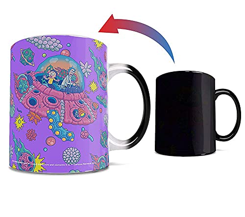 Morphing Mugs Rick and Morty – Space Cruiser – Trippy Purple Space - One 11 oz Color Changing Ceramic Mug – Image Revealed When HOT Liquid Is Added! MMUG1334 - Image 2