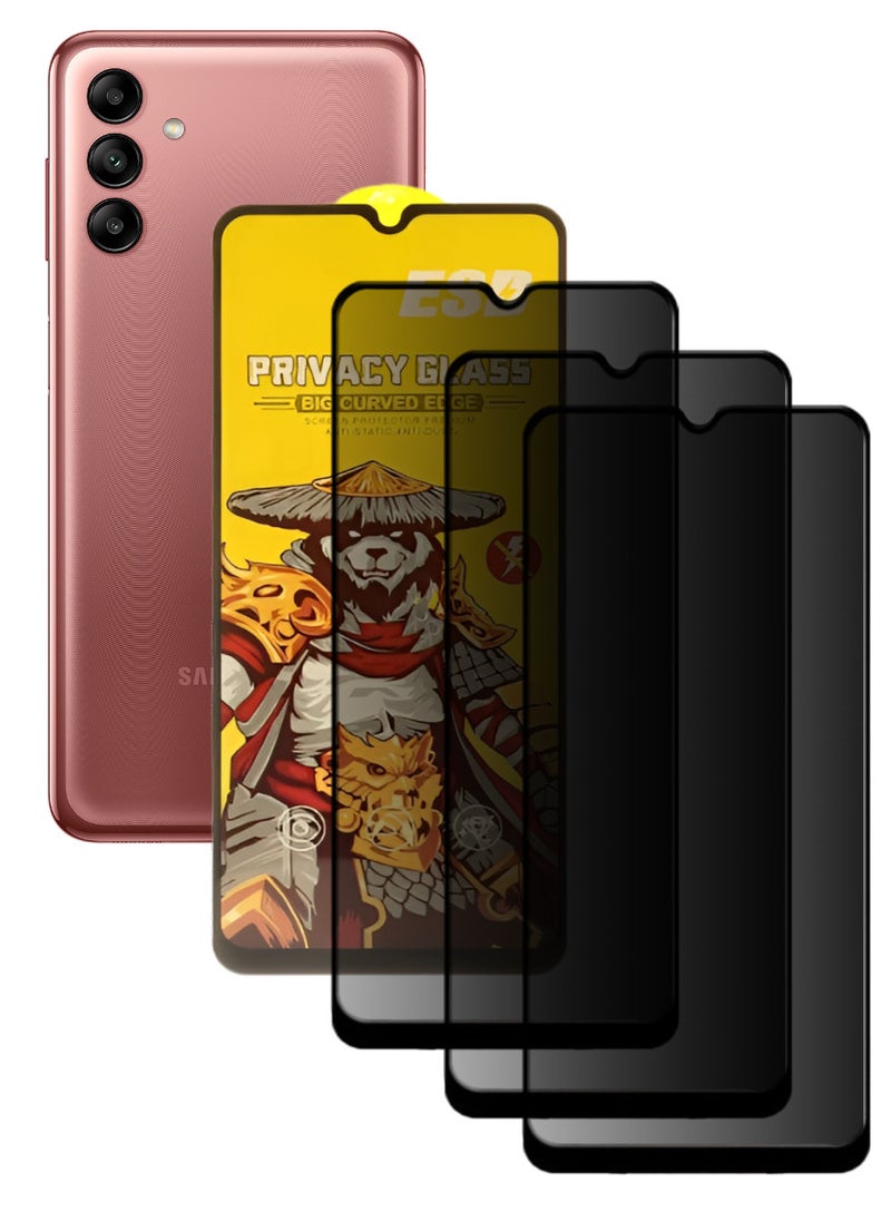 ESD 3 Pieces Tempered Dustproof Privacy Glass Screen Protector Compatible For Samsung Galaxy A04s - Image 1