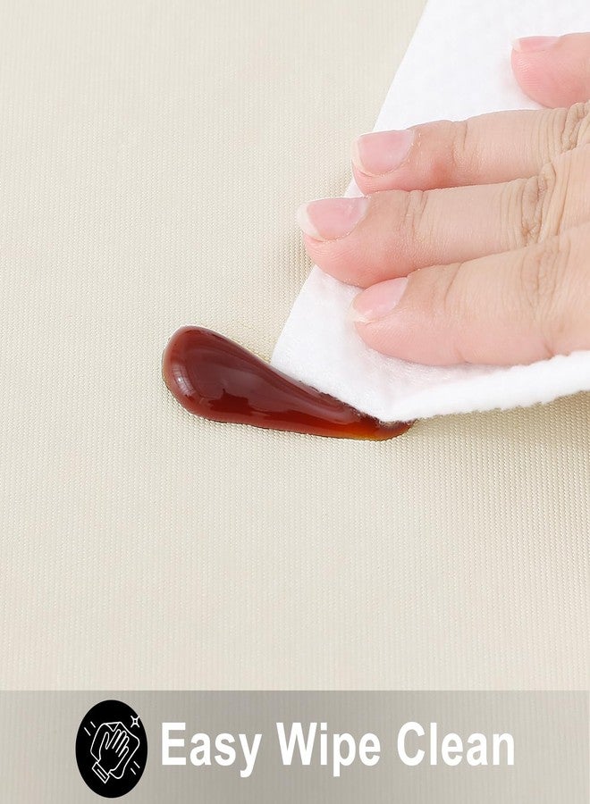 Smiry Rectangle Table Cloth 60x120 Inch, Waterproof Wipeable Vinyl Tablecloths Protector, Oil Spill Proof Plastic Table Cover for Dining, Picnic, Camping, Outdoor, Beige - Image 3