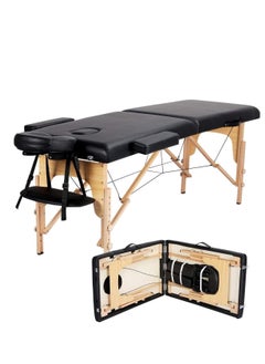Cool Baby Portable Massage Table Professional Adjustable Folding Bed with 3-part Wooden Frame Ergonomic Headrest and Tote Bag for Therapeutic Tattoo Salon SPA Facial Treatment  - Image 2
