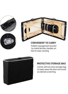 Cool Baby Portable Massage Table Professional Adjustable Folding Bed with 3-part Wooden Frame Ergonomic Headrest and Tote Bag for Therapeutic Tattoo Salon SPA Facial Treatment  - Image 4