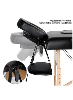 Cool Baby Portable Massage Table Professional Adjustable Folding Bed with 3-part Wooden Frame Ergonomic Headrest and Tote Bag for Therapeutic Tattoo Salon SPA Facial Treatment  - Image 5