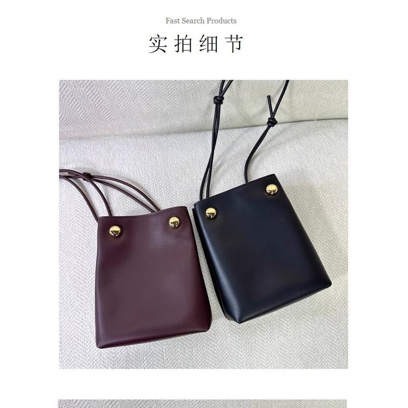 25 New Soft Mobile Phone Bag Coin Purse Practical Shoulder Handbag Crossbody Bag Organ Hardware Round Button Underarm Bag - Image 5