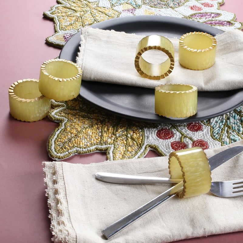 CLEENTABLE Epoxy Resin Napkin Rings Set of 12 - Handmade Dining Napkin Holder Classic, Everyday, Thanksgiving, Holiday, Christmas, Festive, Party, Gift, Farmhouse Décor (Green) - - Image 2