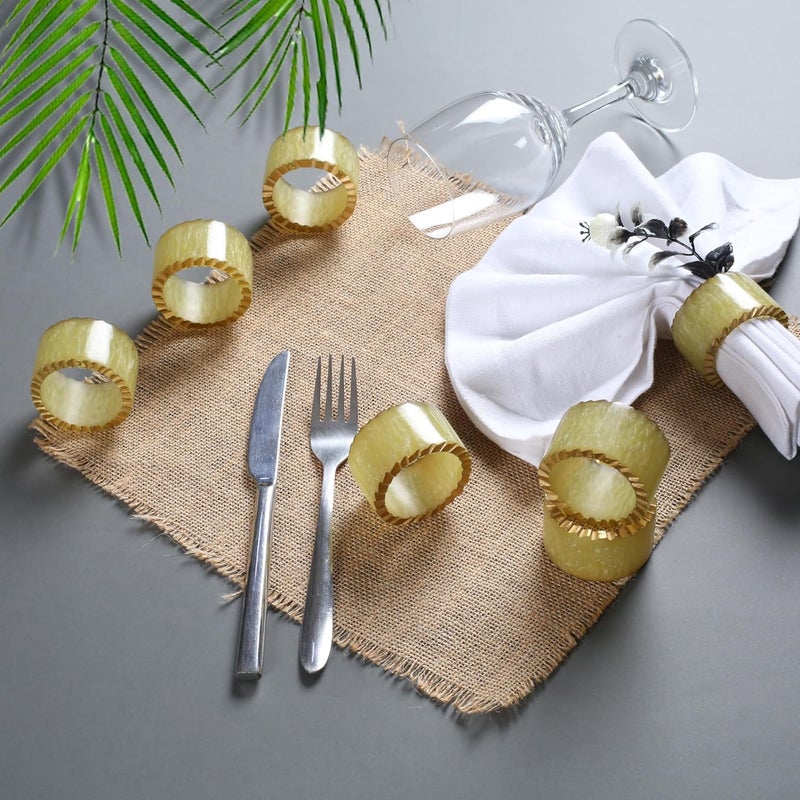 CLEENTABLE Epoxy Resin Napkin Rings Set of 12 - Handmade Dining Napkin Holder Classic, Everyday, Thanksgiving, Holiday, Christmas, Festive, Party, Gift, Farmhouse Décor (Green) - - Image 4