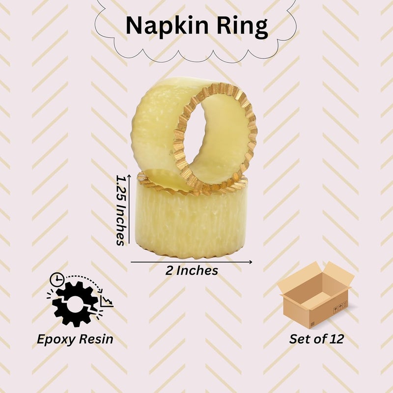 CLEENTABLE Epoxy Resin Napkin Rings Set of 12 - Handmade Dining Napkin Holder Classic, Everyday, Thanksgiving, Holiday, Christmas, Festive, Party, Gift, Farmhouse Décor (Green) - - Image 3