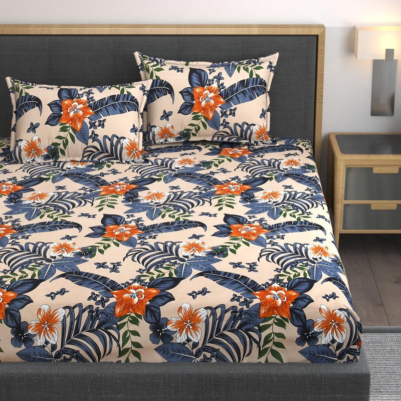 AMEYAA XXL Microfiber Soft Cotton Super King Size Bedsheet for Double Bed, King Size 108 Inches X 108 Inches, 9 Feet, 275 X 275 cm with 2 Large Size Pillow Covers Without Joint Multicolor - Image 5